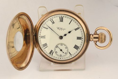 fig 1. Antique Waltham Bartlett half hunter pocket watch, 1924.