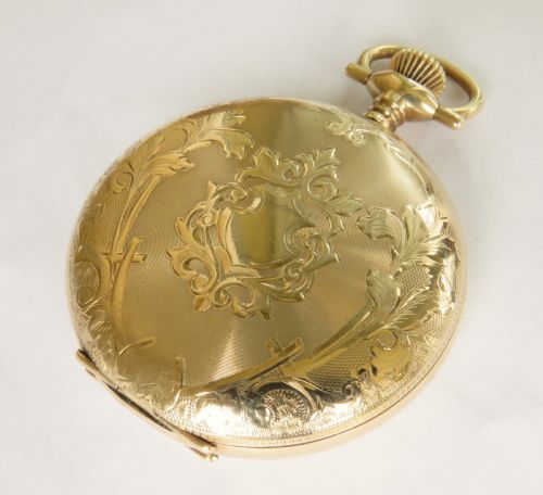 fig 1. Antique Elgin full hunter pocket watch, 1913