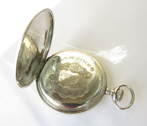 fig 2. Antique silver Longines pocket watch, 1913