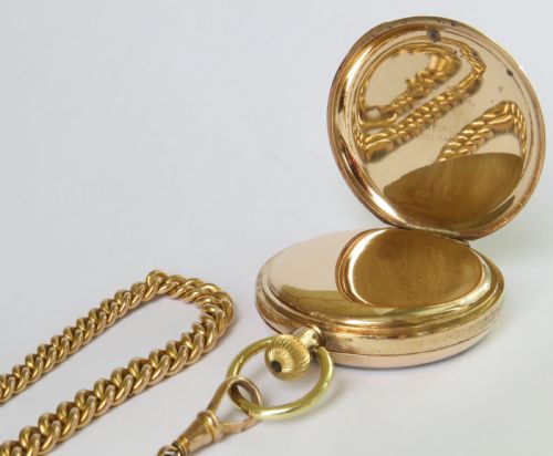 fig 1. Antique Swiss pocket watch and chain