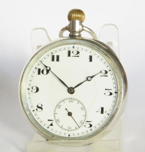 Antique Swiss Silver Pocket Watch, 1924