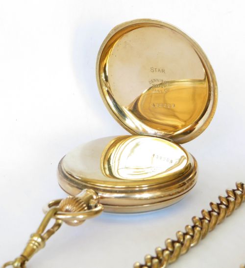 fig 2. Antique 1920s Limit pocket watch and chain