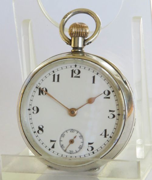 Small Antique Silver Omega Pocket Watch, 1914
