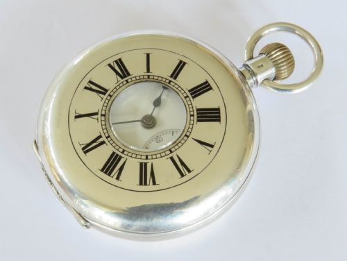 Antique Paul Moser Silver Half Hunter Pocket Watch