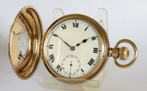 fig 1. Antique 1920s half hunter pocket watch