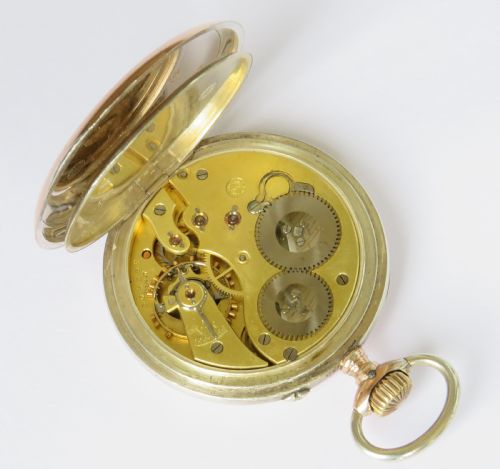 fig 3. Antique silver IWC Probus Scafusia pocket watch