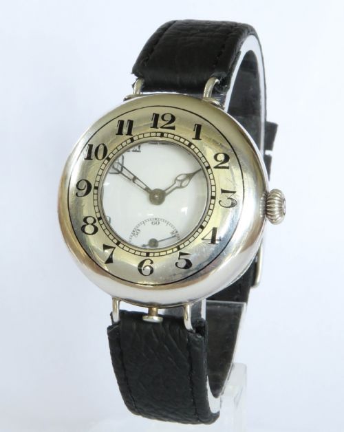 Gents Ww1 Silver Wrist Watch, Unusual Design