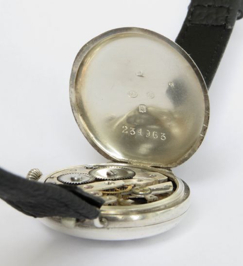 fig 3. Gents WW1 silver wrist watch, unusual design
