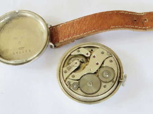 fig 2. Gents antique silver trench watch, 1917