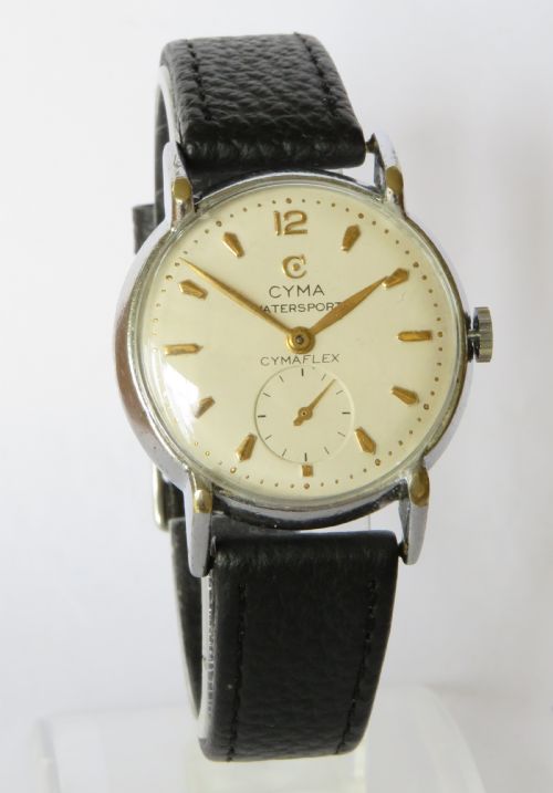 fig 1. Gents 1950s Cyma Watersport wrist watch
