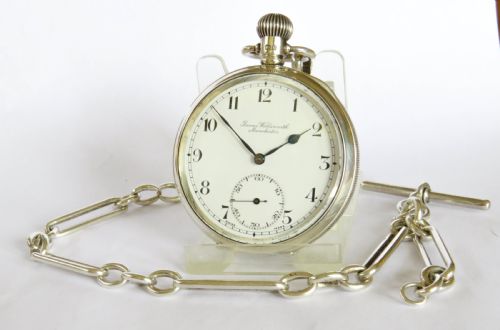 Antique Silver James Wadsworth Pocket Watch and Chain