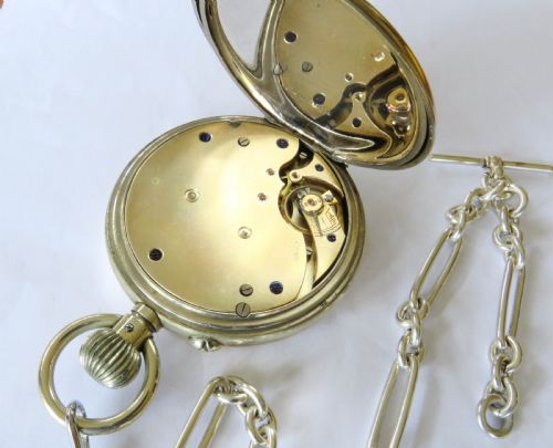 fig 2. Antique Douard goliath pocket watch and chain