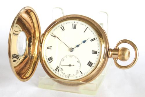 fig 1. Antique Stauffer & Co half hunter pocket watch