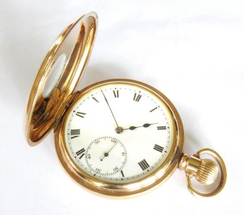 fig 2. Antique Stauffer & Co half hunter pocket watch