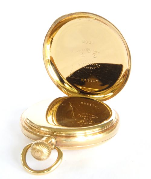 fig 3. Antique Stauffer & Co half hunter pocket watch