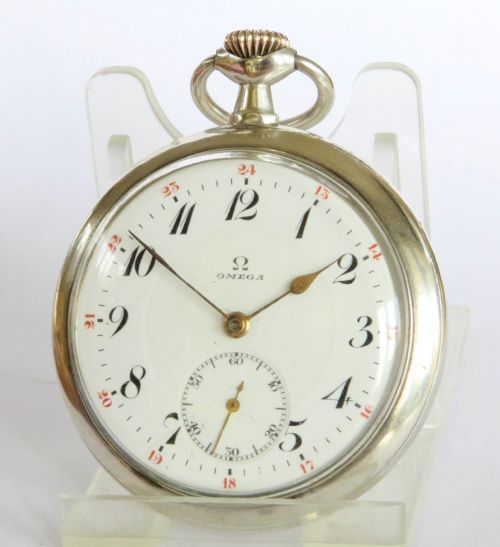 Antique Silver Omega Pocket Watch, 1912