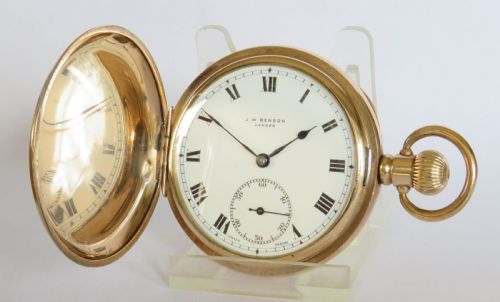Antique J W Benson Full Hunter Pocket Watch