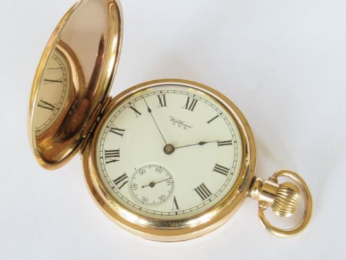 fig 1. Waltham full hunter pocket watch, 1913