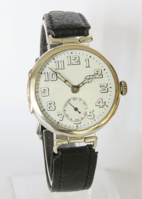 fig 1. Antique silver Fontainmelon wrist watch, 1922