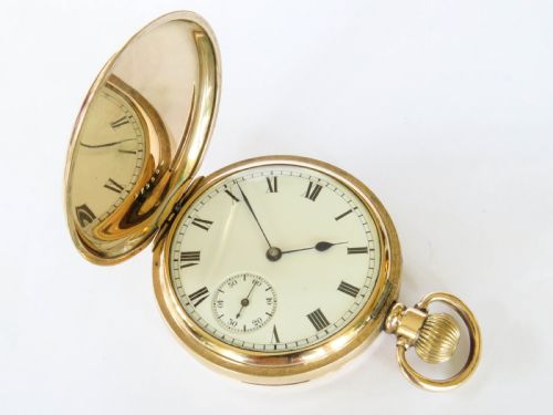 fig 1. Antique Waltham Traveler full hunter pocket watch