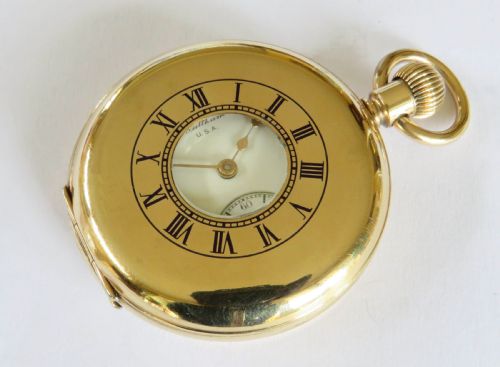 Antique Waltham Traveler Half Hunter Pocket Watch