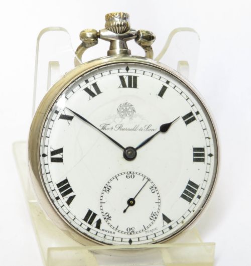 fig 1. Antique silver Thomas Russell pocket watch, 1919