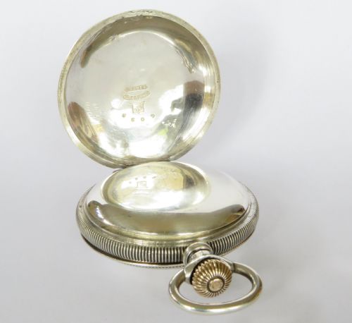ANTIQUE SILVER ELGIN FULL HUNTER POCKET WATCH - ADDITIONAL PHOTO 1