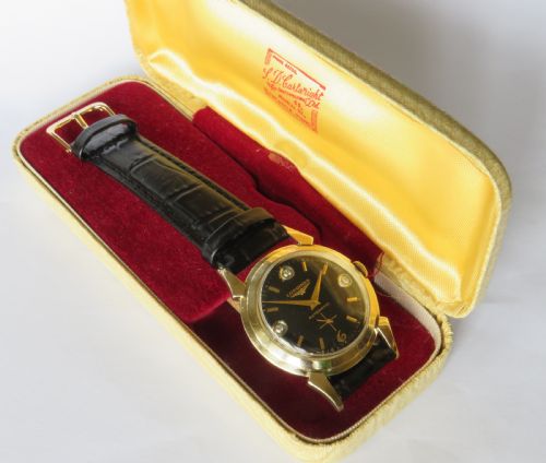 fig 1. Gents 10k gold filled Longines wrist watch, 1953