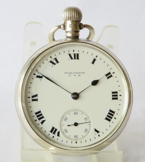 fig 1. Antique silver Waltham pocket watch, Masonic link