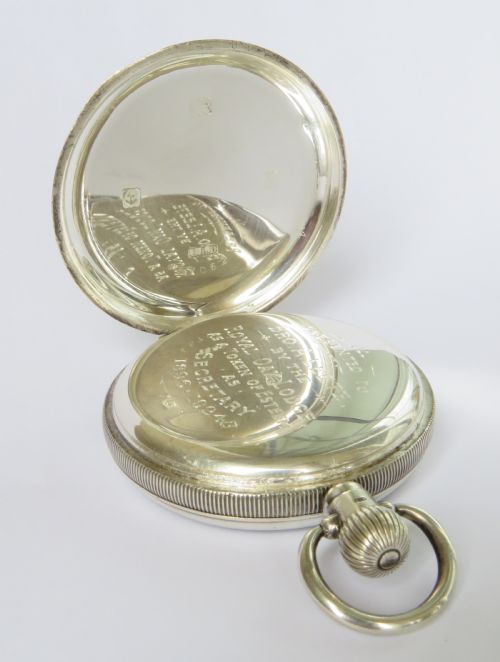 fig 3. Antique silver Waltham pocket watch, Masonic link