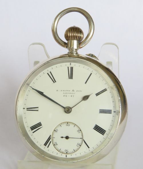 Antique English Errington Silver 'The Strand' Pocket Watch