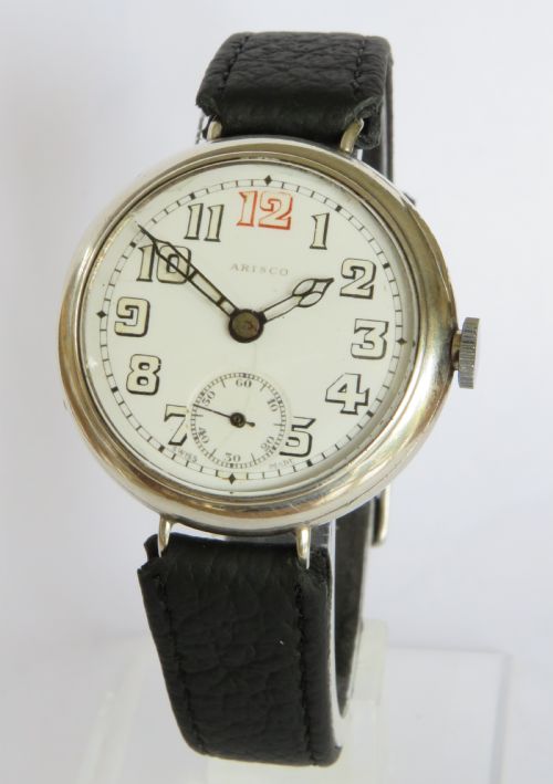 Gents Antique Silver Arisco Trench Watch, 1913
