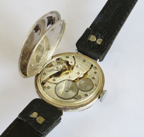 fig 2. Gents antique silver Arisco trench watch, 1913