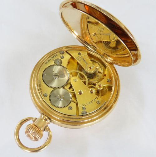 fig 3. Antique J W Benson Cyma half hunter pocket watch