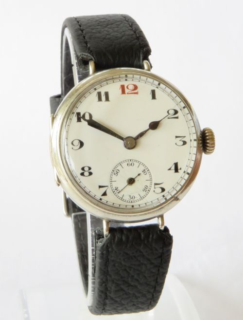 fig 1. Antique silver wrist watch, 1924