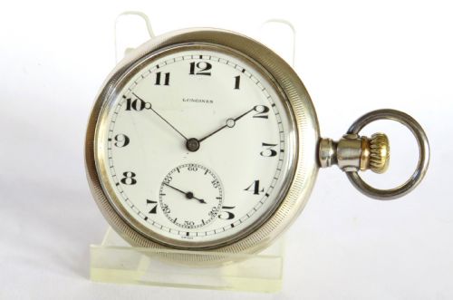 Antique Silver Longines Pocket Watch, 1911