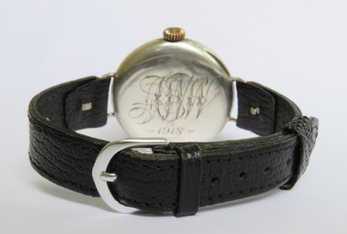 fig 2. Gents antique silver trench watch, 1916