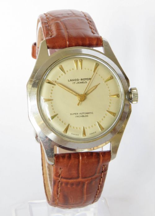 fig 1. Gents 1950s Lanco Rotor automatic wrist watch
