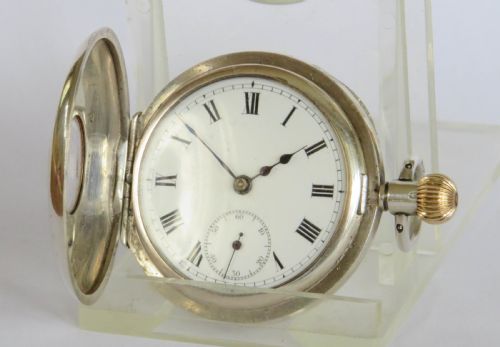 fig 1. Antique silver and gold half hunter fob watch