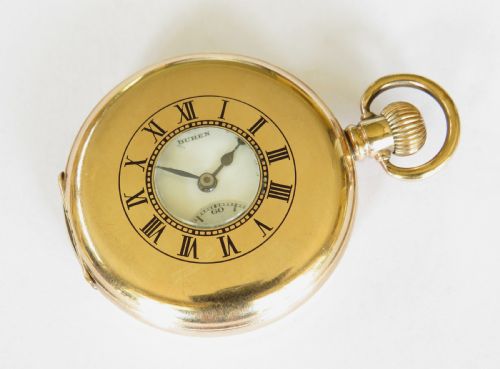 1930s Buren Half Hunter Pocket Watch