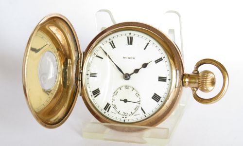 fig 1. 1930s Buren half hunter pocket watch