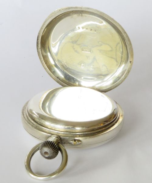 fig 2. Antique silver half hunter pocket watch, c1900