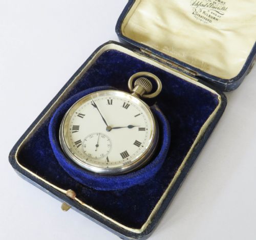 fig 1. Antique Swiss silver pocket watch, 1917