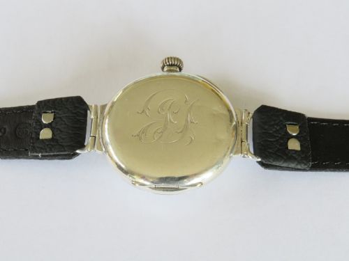 fig 3. Gents antique silver wrist watch, 1915