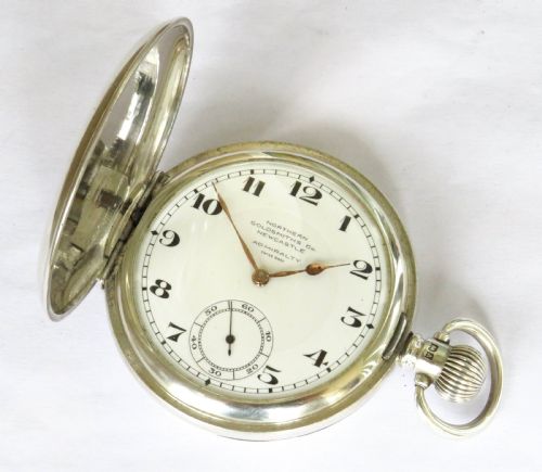fig 1. Antique silver Rolex full hunter pocket watch, 1925