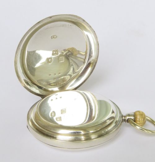 fig 2. Antique silver full hunter pocket watch, Brockbank & Atkins