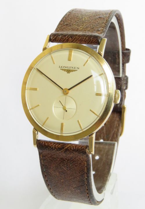 Gents 9ct Gold Longines Wrist Watch, 1958