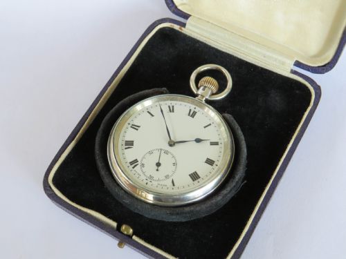 fig 1. Antique silver Minerva pocket watch, 1905