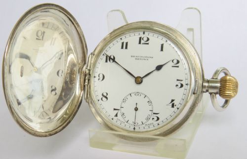 Antique Silver Record Full Hunter Pocket Watch, 1918.
