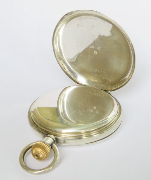 fig 3. Antique silver full hunter pocket watch, Highland Light Infantry